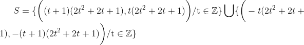 Equation dans Z \text{t}\in\mathbb{Z}\}